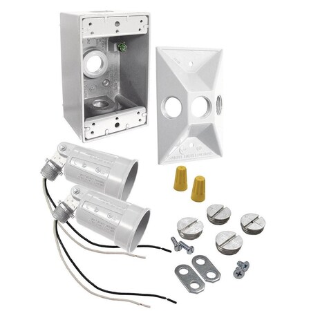 Raco Bell Switch Incandescent Textured White Light Weatherproof Kit 5818-6